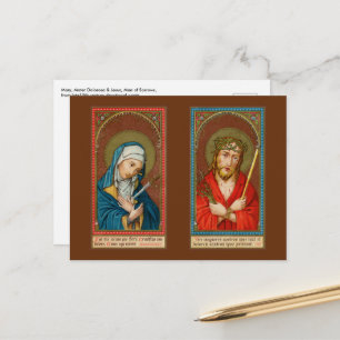 Mary, Mater Dolorosa & Jesus, Ecce Homo Briefkaart