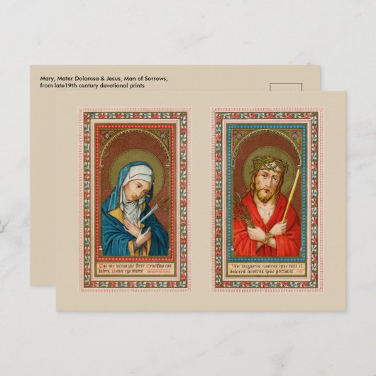 Mary, Mater Dolorosa & Jesus, Ecce Homo Briefkaart (Voorkant / Achterkant)