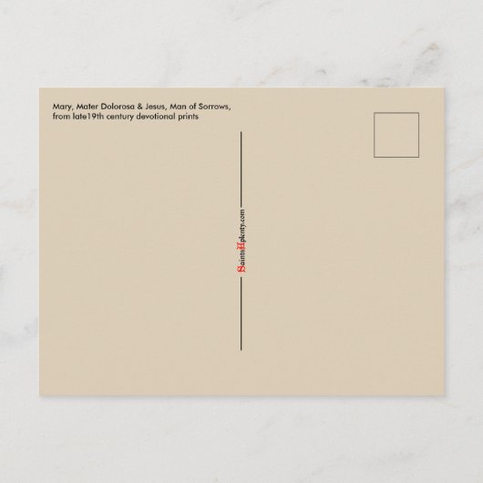 Mary, Mater Dolorosa & Jesus, Ecce Homo Briefkaart (Achterkant)