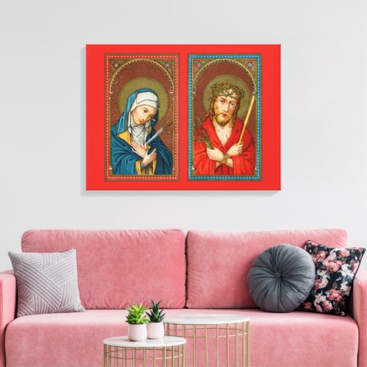 Mary, Mater Dolorosa & Jesus, Ecce Homo Canvas Afdruk (Insitu (Woonkamer))