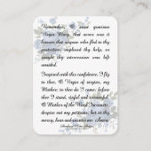 Mary Memorare, een gevlekte maagd, gelovige Kaart Plaatskaartje (Achterkant)