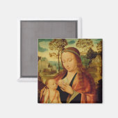 Mary met het Christelijke Kind, begin 16e eeuw Magneet (Voorkant / Achterkant)