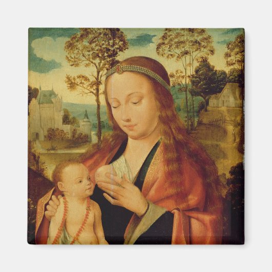 Mary met het Christelijke Kind, begin 16e eeuw Magneet (Voorkant)