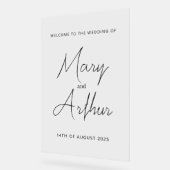 Mary Minimalist Wedding Acryl Welkomstbord Bord (Hoek)