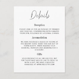 Mary - Minimalistische Details Trouwruimte Kaart