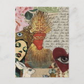 Mary Mixed Media Collage Briefkaart (Voorkant)