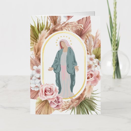 Mary Modern katholieke begrafenis Memorial Prayer  Folie Wenskaart (Voorkant)