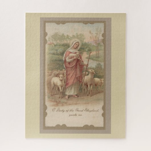 Mary Moeder Baby Jesus Lamb zonder blote maagd Legpuzzel (Verticaal)