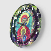 Mary Moeder, Baby Jesus Orthodox Icon Wall Clock Grote Klok (Hoek)