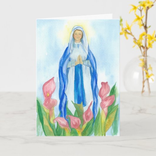 Mary Moeder kan zich met blote maagd wijden Kaart (Gele Bloem)