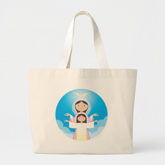 Mary Moeder van God Grote Tote Bag (Voorkant)