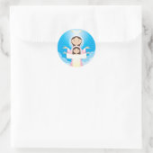 Mary Moeder van God Ronde Sticker (Tas)