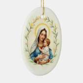 Mary Mother of God Peace and Blessings Scripture Keramisch Ornament (Rechts)