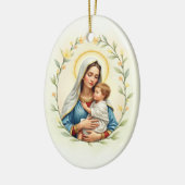 Mary Mother of God Peace and Blessings Scripture Keramisch Ornament (Links)