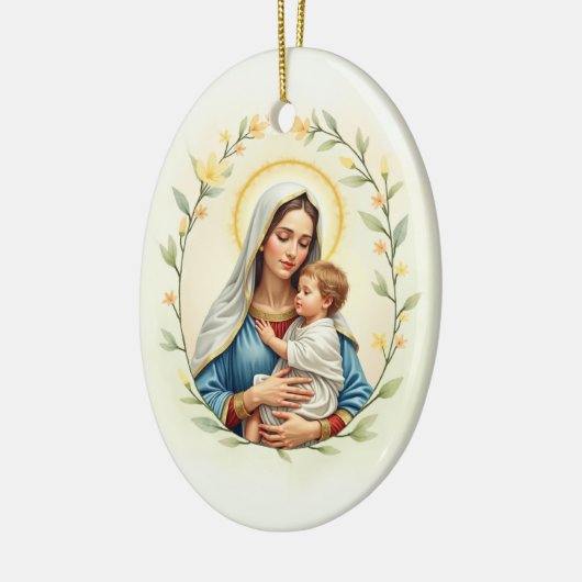 Mary Mother of God Peace and Blessings Scripture Keramisch Ornament (Links)