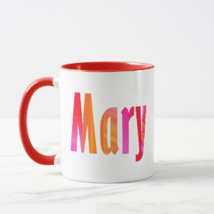 "Mary" naam, leuke kleurrijke roze Sinaasappel bel Mok