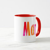 "Mary" naam, leuke kleurrijke roze Sinaasappel bel Mok (Voorkant rechts)