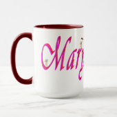 Mary, Naam, Logo, Maroon Combo Koffie Mok (Links)