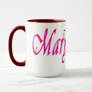 Mary, Naam, Logo, Maroon Combo Koffie Mok