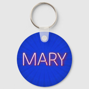 Mary Name in Ggloed Neon Lights Sleutelhanger