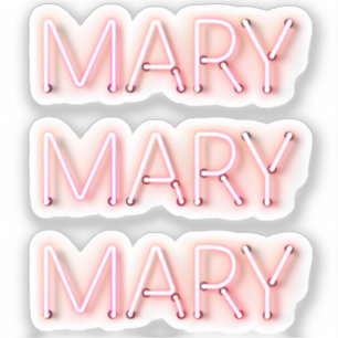 Mary Name in Ggloed Neon Lights x3 Sticker