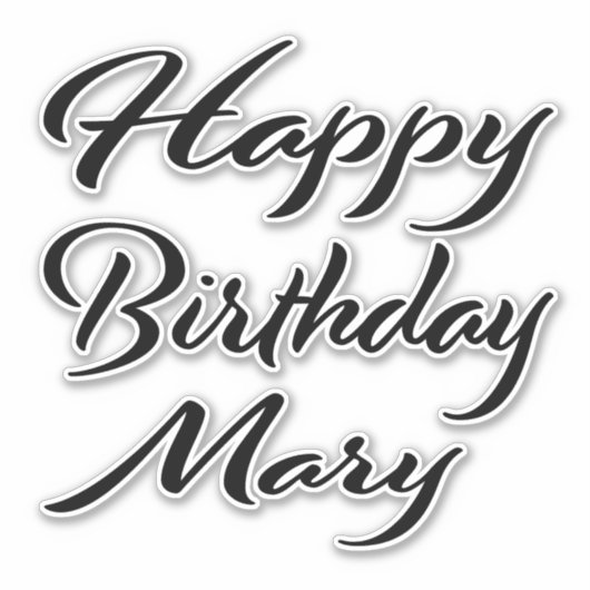 Mary Name Vorname black Sticker Geburtstag (Voorkant)