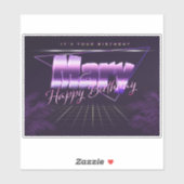 Mary Name Vorname lila retro Sticker Geburtstag (Vel)