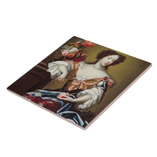 Mary of Modena (1658-1718), c.1680 (olie op doek) Tegeltje (Zijkant)