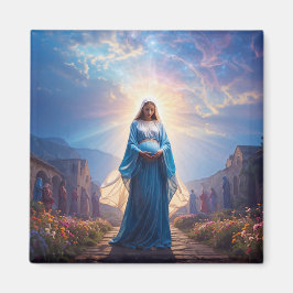 Mary of Nazareth Walking Alone – Christian Artwork Magneet