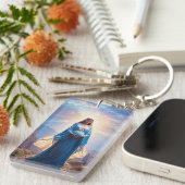 Mary of Nazareth Walking Alone – Christian Artwork Sleutelhanger (Voorkant Rechts)