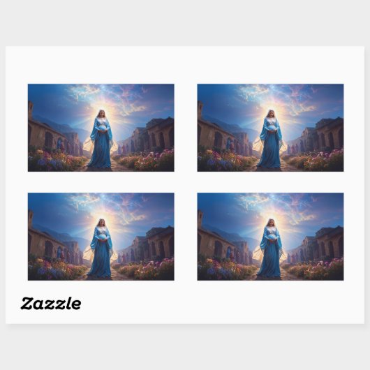 Mary of Nazareth Walking Alone Rechthoekige Sticker (Vel)