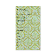 Mary On a Green and Blue Damask Pattern