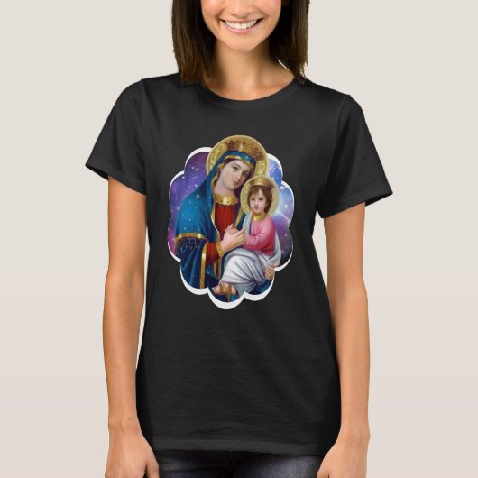 Mary Our Lady of Perpetual Help Moeder van God T-shirt (Voorkant)