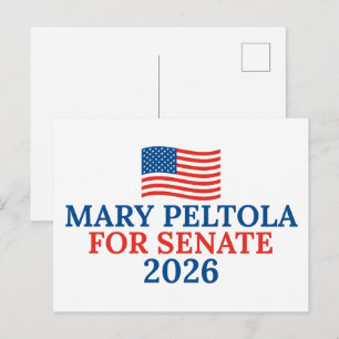 Mary Peltola voor Senaat 2026 Alaska Verkiezing Briefkaart