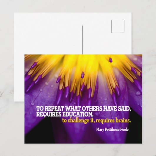 Mary Pettibone Poole Inspirerend quote "Brains" Briefkaart (Voorkant / Achterkant)