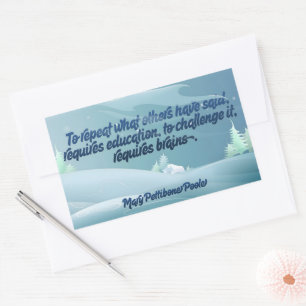 Mary Pettibone Poole Inspirerend quote "Brains" Rechthoekige Sticker