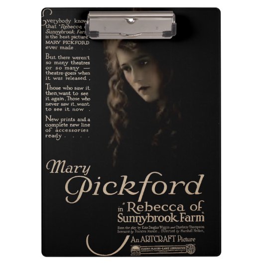 Mary Pickford 1920 stomme filmexposante advertenti Klembord (Voorkant)