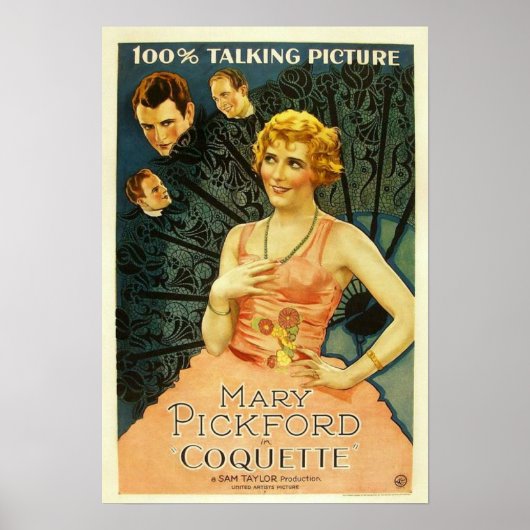 Mary Pickford 'Coquette' 1929 film-poster Poster (Voorkant)