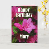Mary Pink Azalea Happy Birthday Kaart (Gele Bloem)