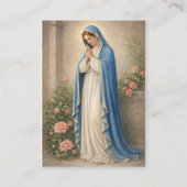 Mary Praying Catholic Funeral Memorial Holy Card - Visitekaartje (Voorkant)