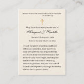 Mary Praying Catholic Funeral Memorial Holy Card - Visitekaartje (Achterkant)