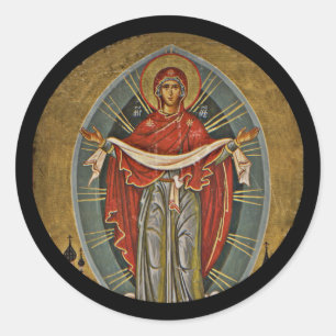 Mary Protector Theotokos Ronde Sticker