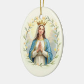 Mary Queen of Heaven God's Peace and Blessings Keramisch Ornament (Links)