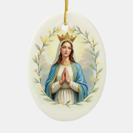 Mary Queen of Heaven God's Peace and Blessings Keramisch Ornament