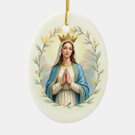 Mary Queen of Heaven God's Peace and Blessings Keramisch Ornament (Voorkant)