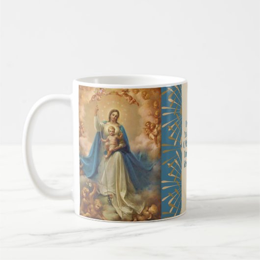 Mary Queen of Heaven Jesus Angels Koffiemok (Links)