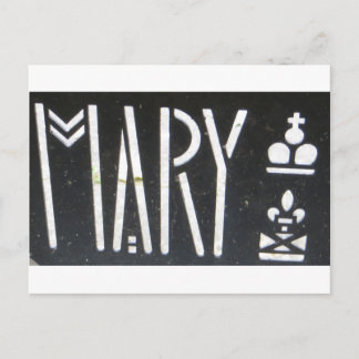Mary Queen of Scots logo in hek bij Provand's Lor Briefkaart