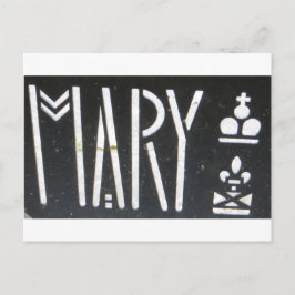 Mary Queen of Scots logo in hek bij Provand's Lor Briefkaart