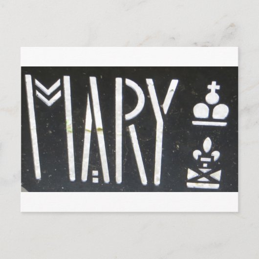Mary Queen of Scots logo in hek bij Provand's Lor Briefkaart (Voorkant)