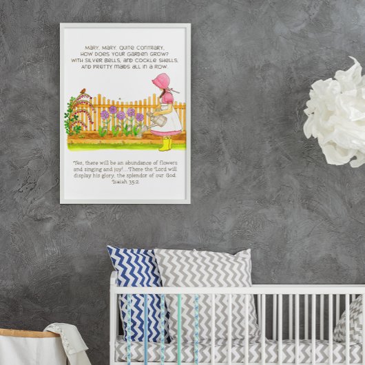 Mary Quite Contrary met Schriftuur Poster
